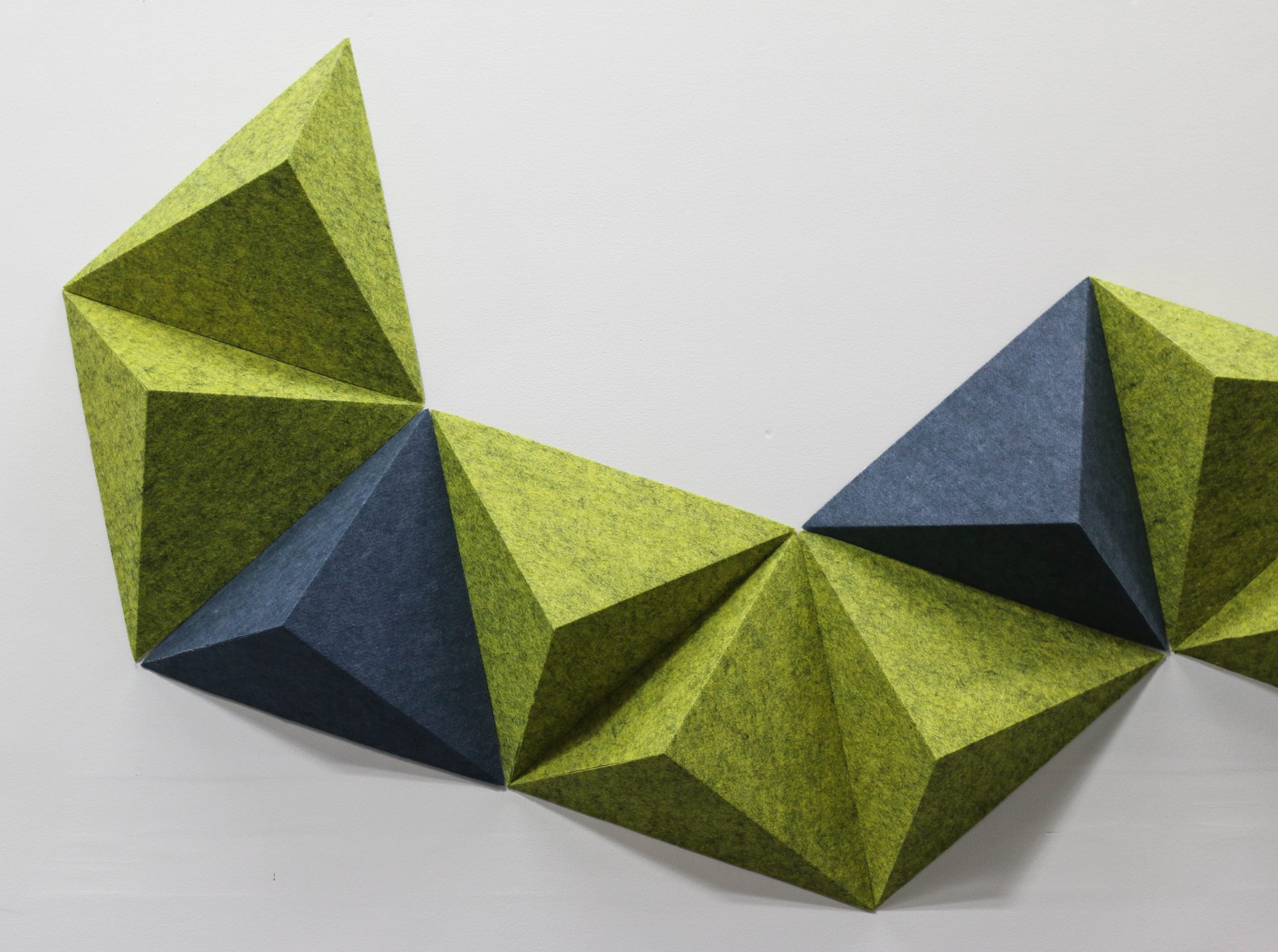 Three-dimensional triangle pet acoustic panel