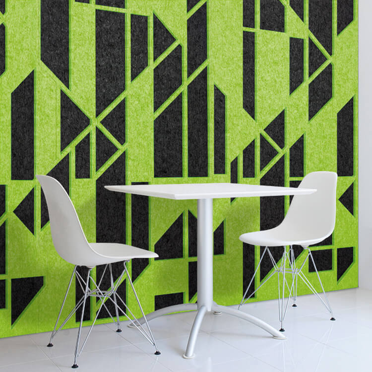 PET acoustic wall panelsTwo-color hollow CNC engraving