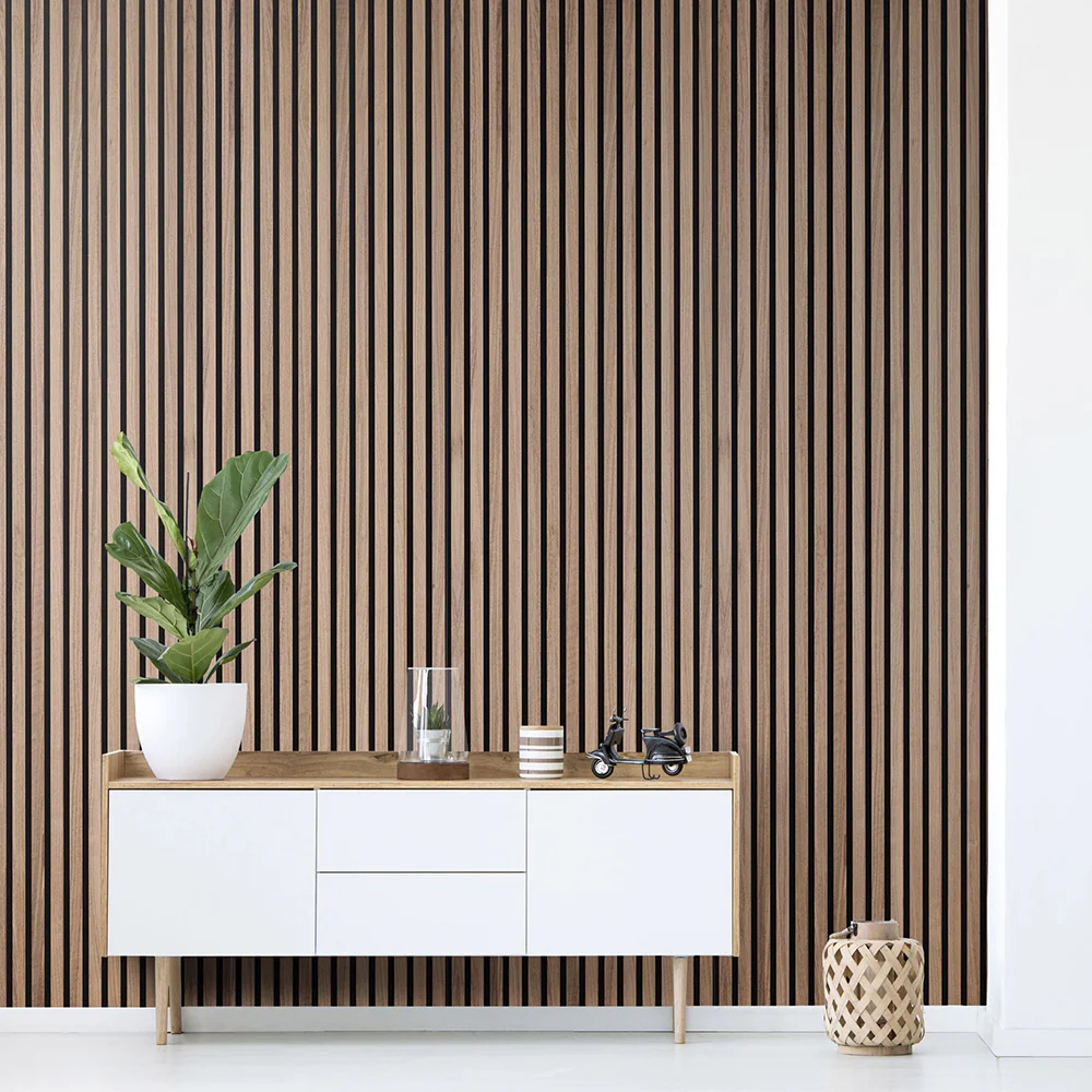 PET acoustic wood slat wall panel