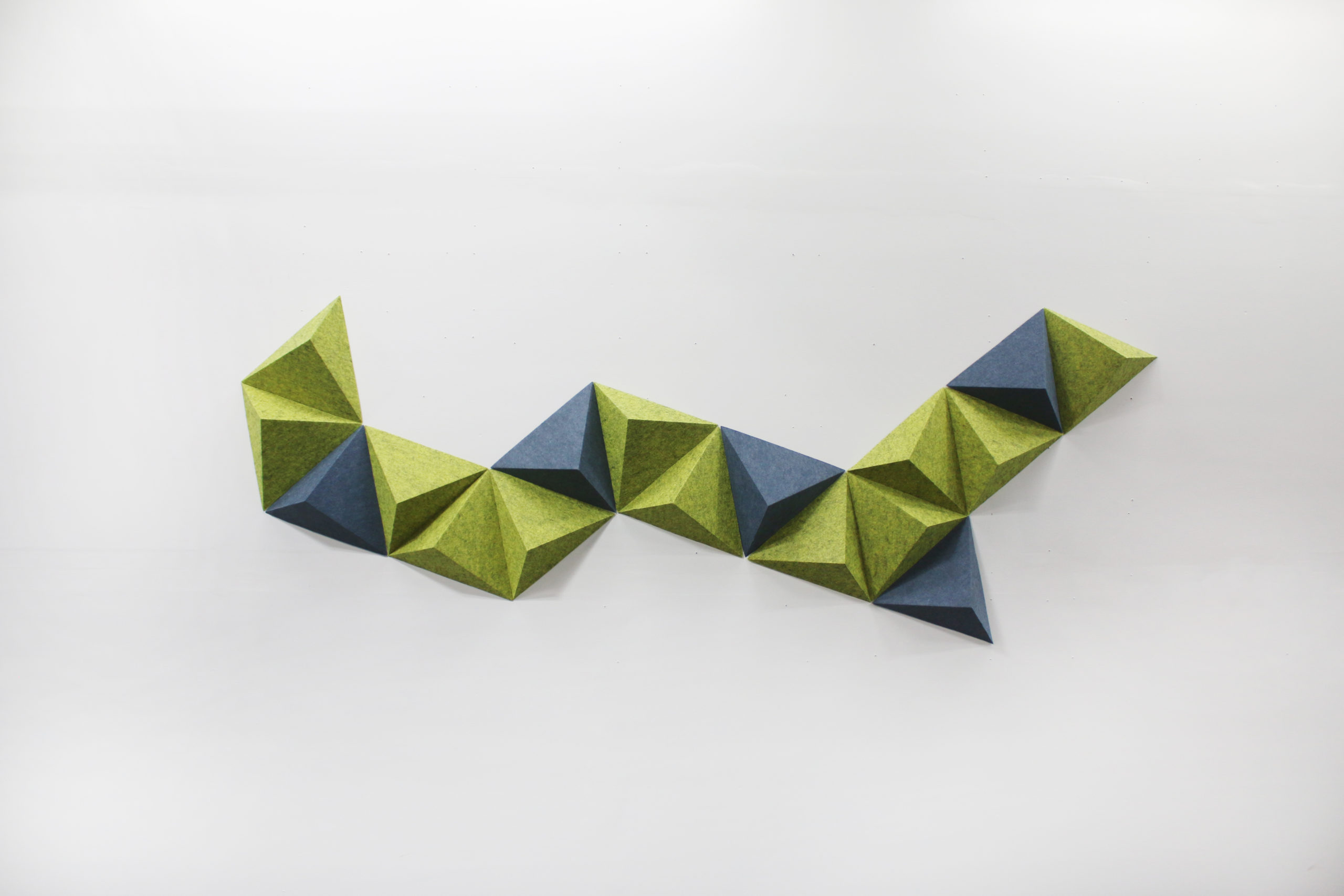 Three-dimensional triangle pet acoustic panel